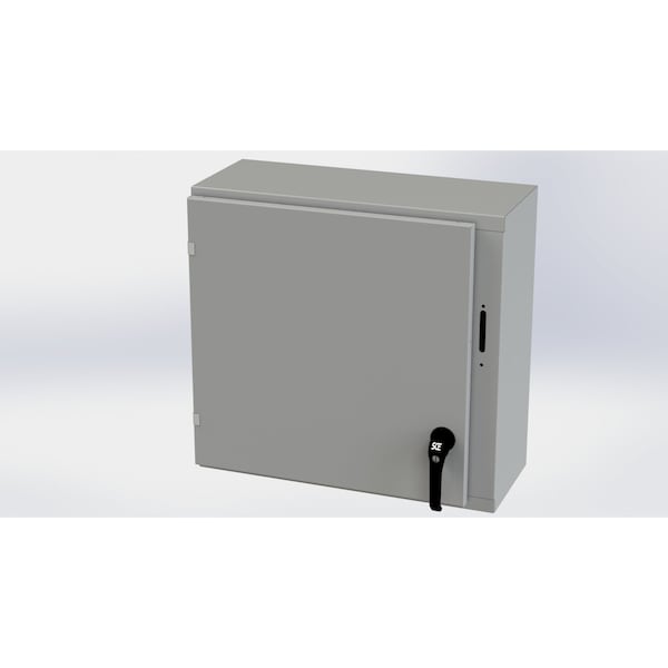 2 Point Latch with Padlock Handle Electrical Enclosures, 24 in H, 10 in D, 25.38 in W, Carbon Steel